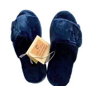 Dena Lives Ultra Soft Memory Foam Slippers Indoor Outdoors Blue Large NEW NWT